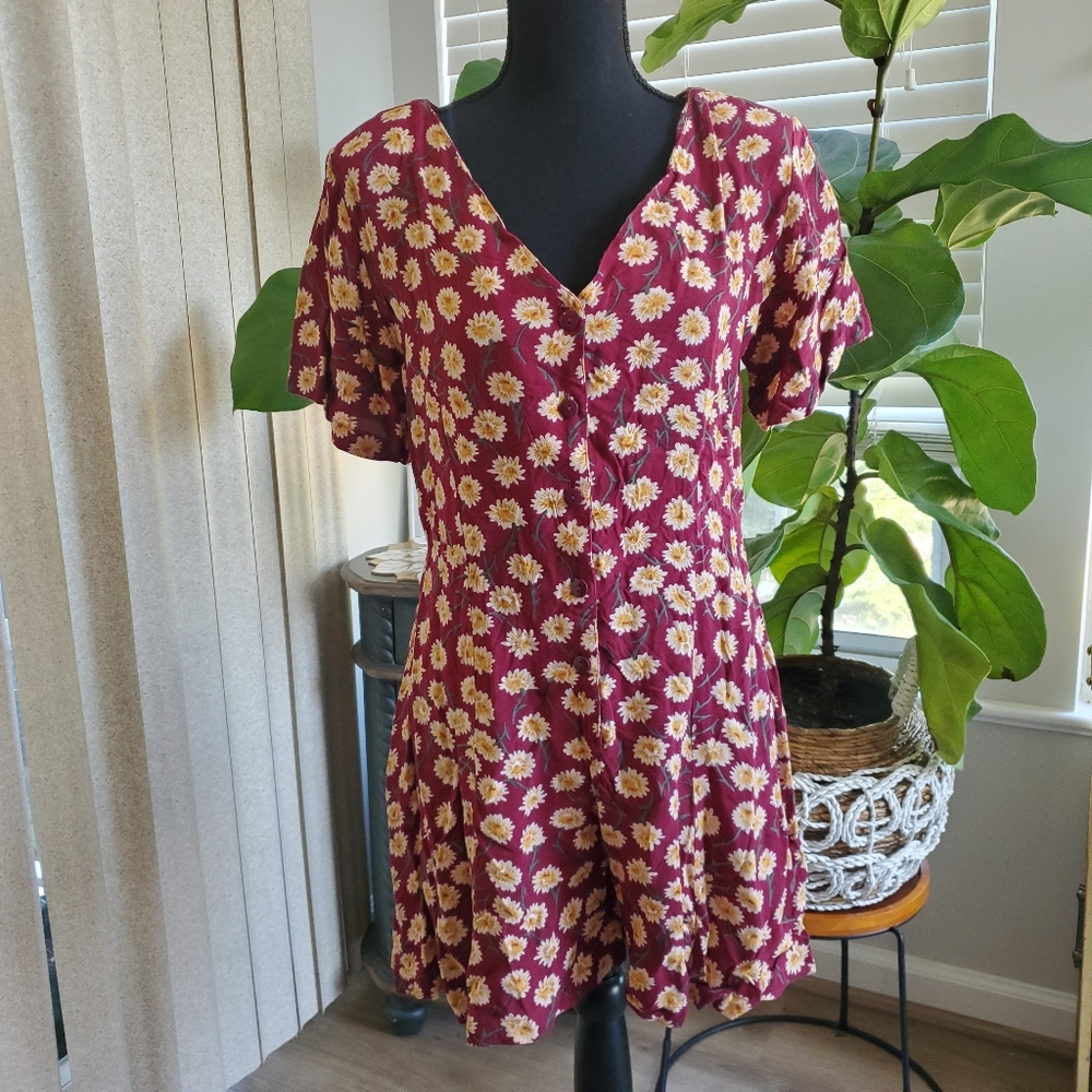 Retro floral romper size M